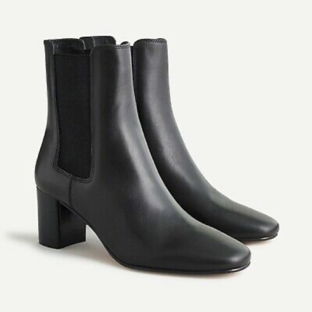 NWT J.Crew Willa Black Leather Boot- 7.5